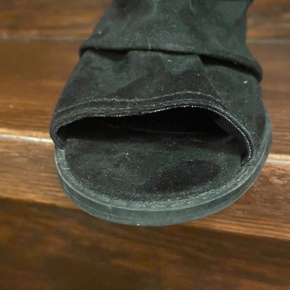 Black suede look open toed booties - Picture 8 of 8